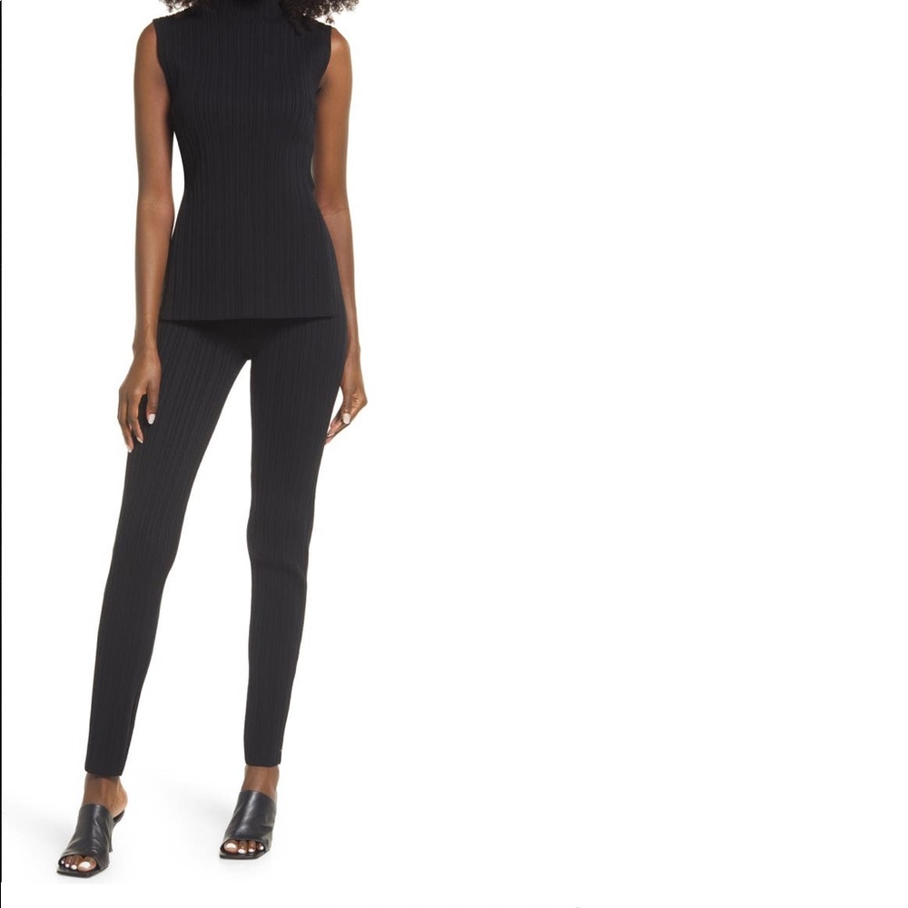 Open Edit Split Hem sweater legging sz S black